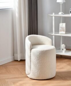 Morgan Ottoman Footstool, Dressing Table Stool, White