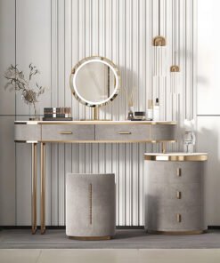 Zoey Dressing Table With LED Mirror, Grey