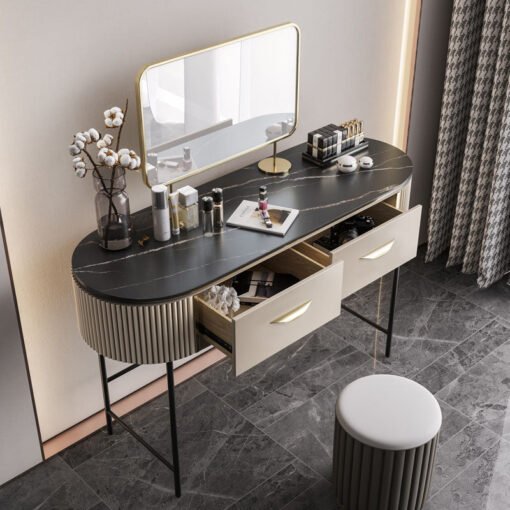 Boris Drawer Dressing Table with Mirror and Stool - Image 2