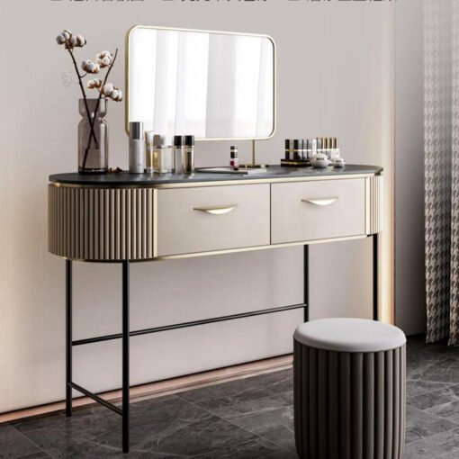 Boris Drawer Dressing Table with Mirror and Stool - Image 4