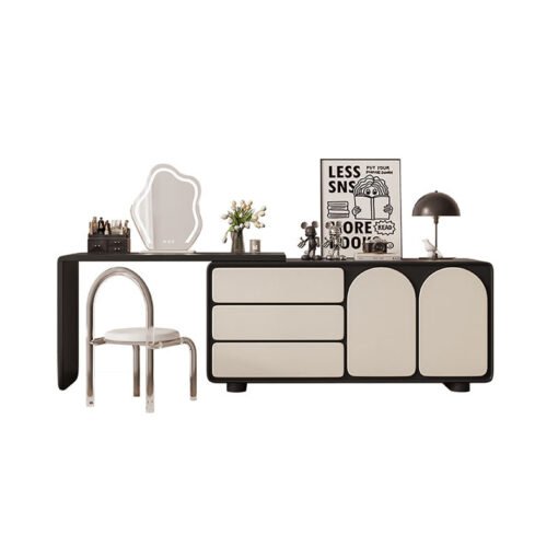 Fannie Dressing Table With Sideboard, Black & Cream - Image 4