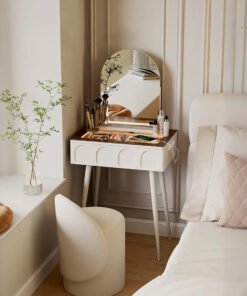 Aisha Slimline Dressing Table For Narrow Space, Cream
