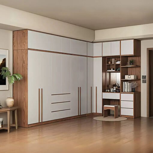 Bianchi Corner Wardrobe, L Shape Wardrobe With Dressing Table - Image 3