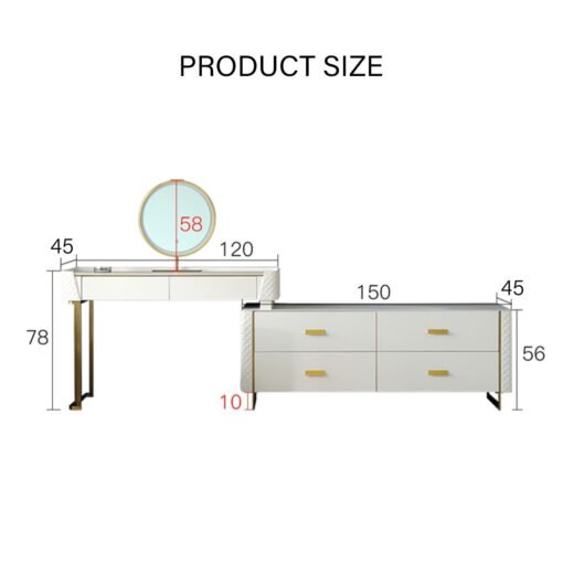 Devorit Dressing Table, White - Image 9