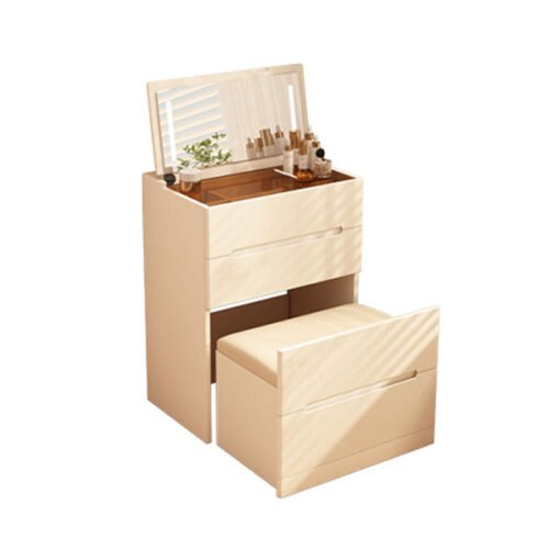 Prudence Dressing Table With Storage Stool, Cream - Image 5