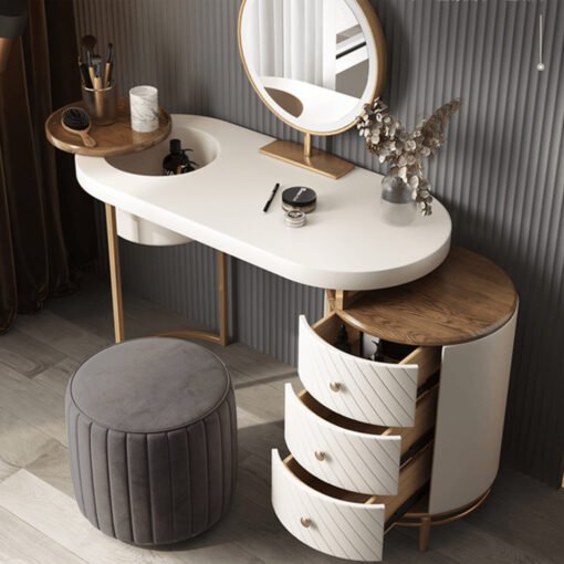Tandy Dressing Table, Green/ White/ Black And Gold - Image 2