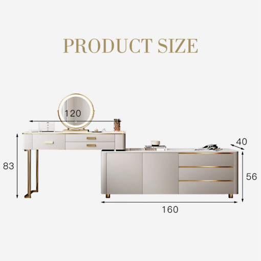 Haggith Corner Dressing Table With Sideboard - Image 6