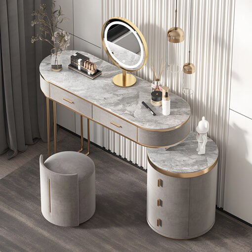 Zoey Dressing Table With LED Mirror, Grey - Image 2
