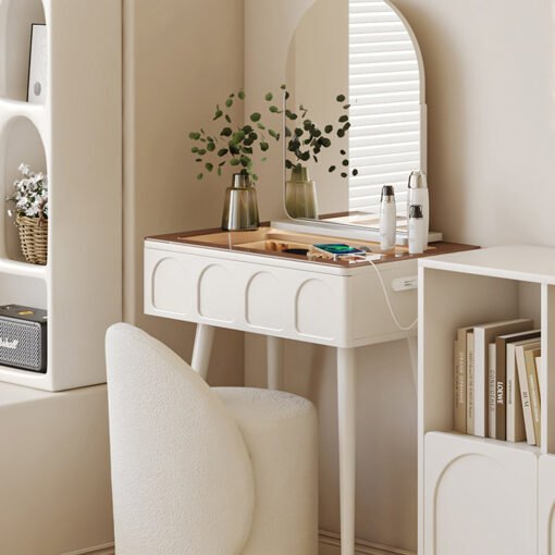 Aisha Slimline Dressing Table For Narrow Space, Cream - Image 2