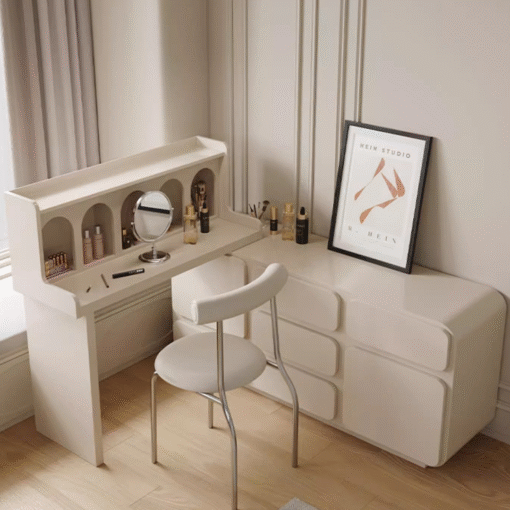 Thompson Dressing Table With Sideboard, Cream - Image 3