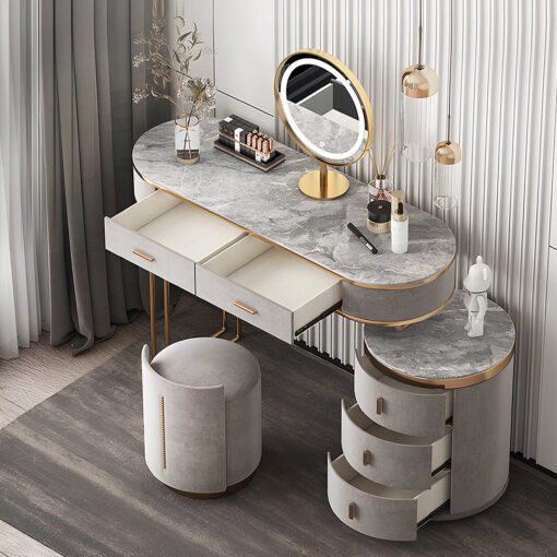 Zoey Dressing Table With LED Mirror, Grey - Image 3