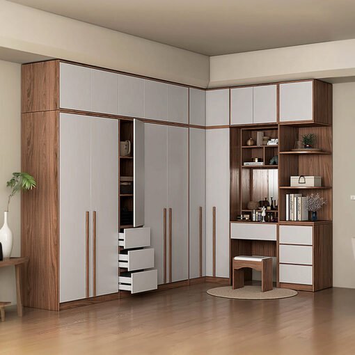 Bianchi Corner Wardrobe, L Shape Wardrobe With Dressing Table - Image 9