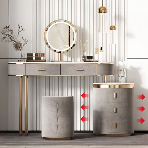 Zoey Dressing Table With LED Mirror, Grey - Image 4