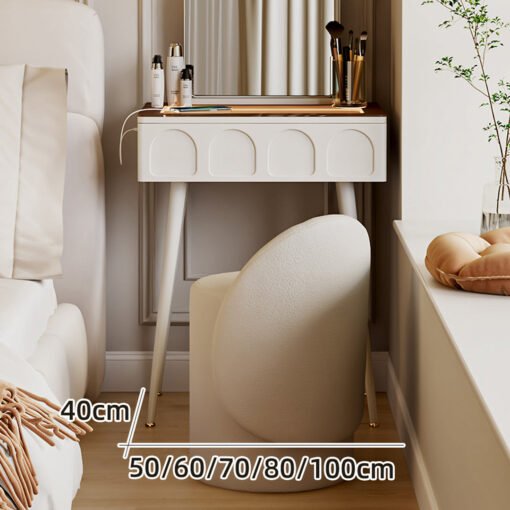 Aisha Slimline Dressing Table For Narrow Space, Cream - Image 3