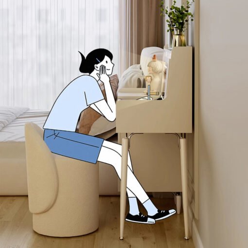 Layla Slimline Dressing Table, Small Dressing Table, Cream - Image 4