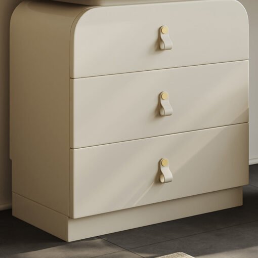 Stewart Dressing Table With Chest Of Drawers & Round Mirror, Solid Wood - Image 4
