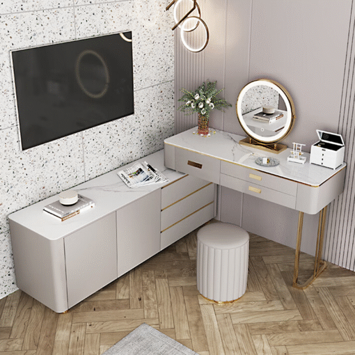 Haggith Corner Dressing Table With Sideboard - Image 2