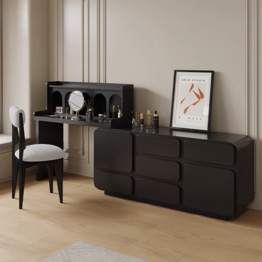 Thompson Dressing Table With Sideboard, Cream - Image 2