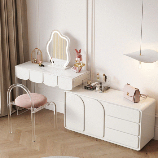 Brennan Dressing Table With Sideboard, White - Image 4