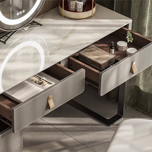 Hall Dressing Table  With LED Mirror, Grey - Image 6