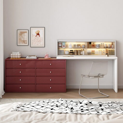 Nair Corner Dressing Table With LED Mirror, Macaroon Colour - Image 7
