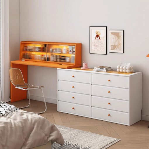 Nair Corner Dressing Table With LED Mirror, Macaroon Colour - Image 8