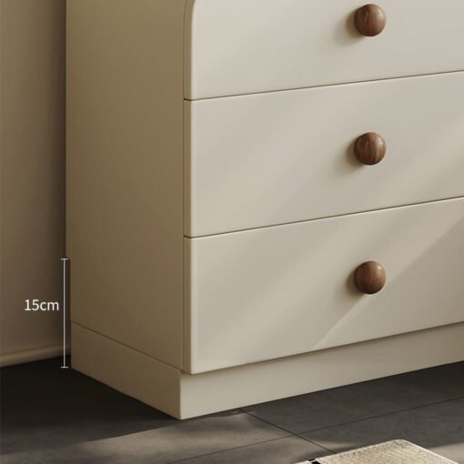 Jackson Dressing Table With Chest Of Drawers & Round Mirror, Solid Wood - Image 6