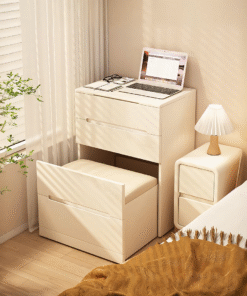 Prudence Dressing Table With Storage Stool, Cream
