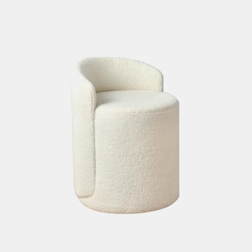 Morgan Ottoman Footstool, Dressing Table Stool, White - Image 6