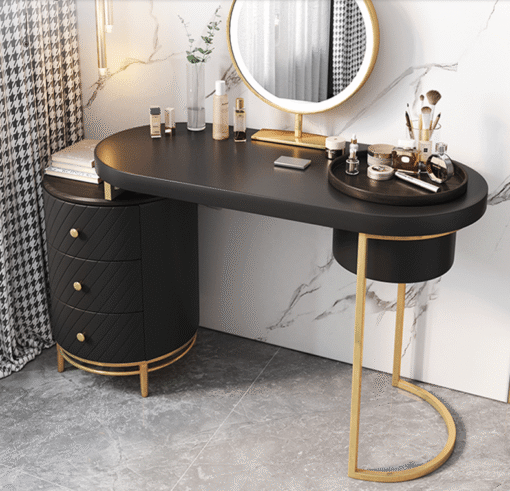 Tandy Dressing Table, Green/ White/ Black And Gold - Image 9